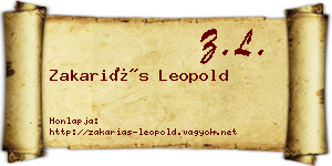 Zakariás Leopold névjegykártya